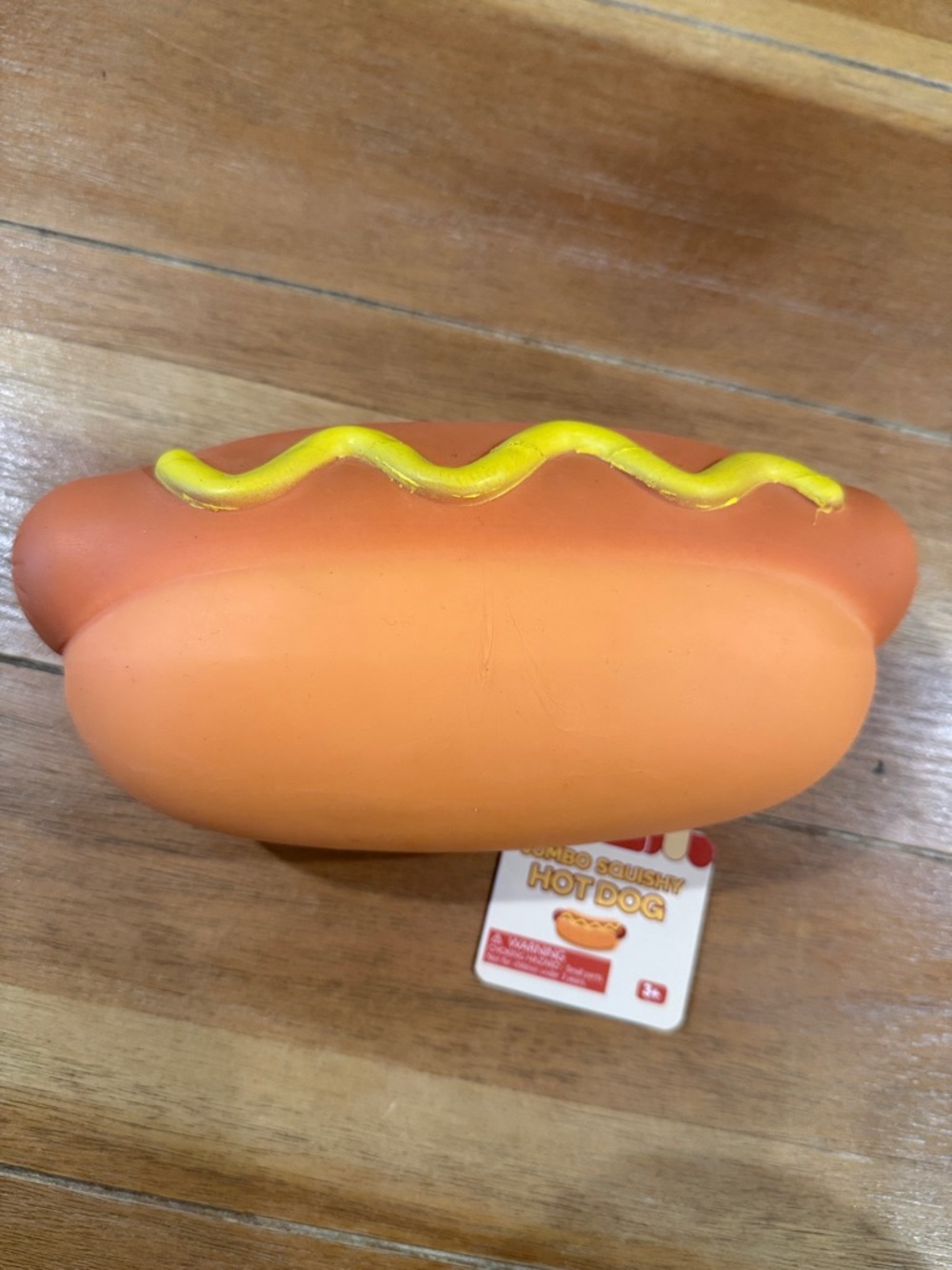 Keycraft Hot Dog Squishy Toy with Yellow Mustard Detail